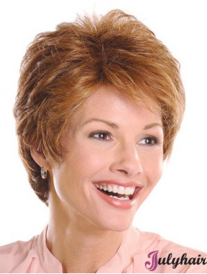 Top 5 inch Wavy Brown Layered Short Wigs