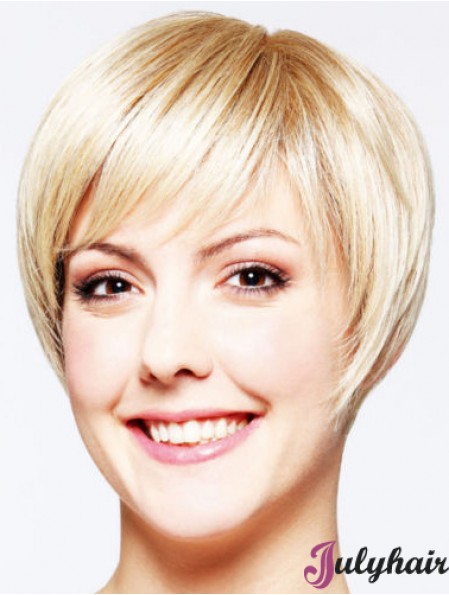 Hairstyles 8 inch Straight Blonde Layered Short Wigs