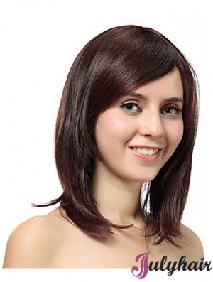 Shoulder Length Layered Straight Auburn Cheap Synthetic Wigs