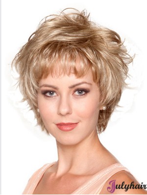 Wavy Layered 8 inch Blonde No-Fuss Synthetic Wigs