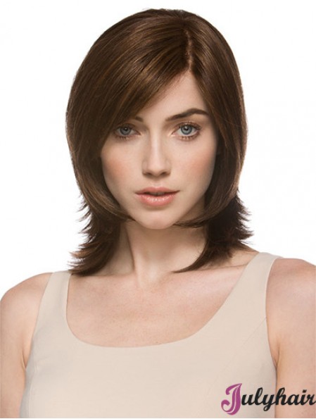 Modern Auburn Shoulder Length Layered Wavy Glueless Lace Front Wigs