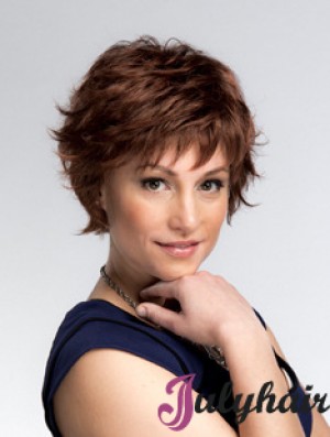 Short Wavy Capless Layered 8 inch Sleek Synthetic Wigs