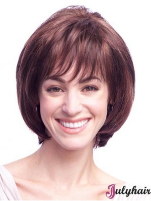 Chin Length Auburn Affordable 11 inch Straight Bob Wigs