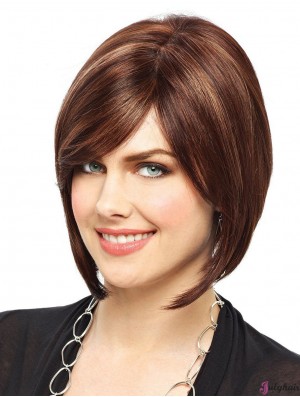 Bobs Chin Length Brown Straight Modern Wigs