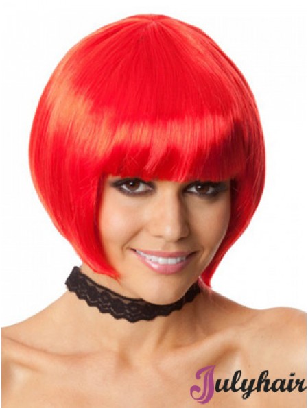 Amazing 10 inch Straight Red Bobs Short Wigs