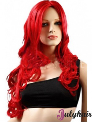 Lace Wigs Synthetic With Synthetic Red Color Wavy Style