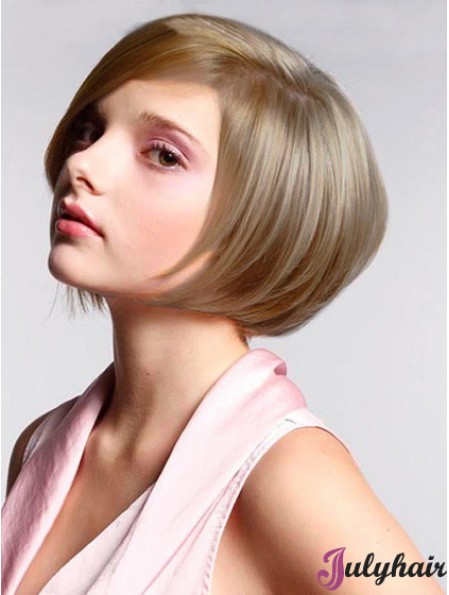 Synthetic Lace Wigs Cheap Bobs Cut Blonde Color Chin Length