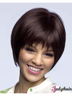 Straight Chin Length Auburn 8 inch Lace Front High Quality Bob Wigs