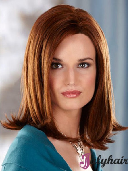 Shoulder Length Without Bangs Straight Auburn Great Synthetic Wigs