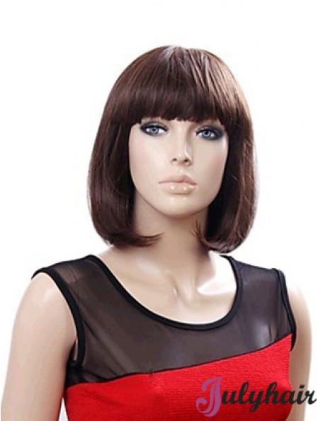 Chin Length Bobs Straight Auburn Incredible Synthetic Wigs