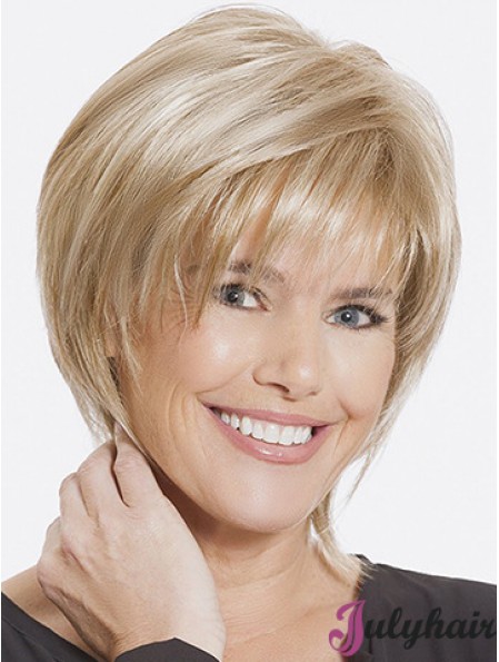 Straight With Bangs 8 inch Sleek Short Wigs