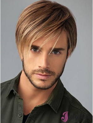 Realistic 8 inch Brown Synthetic Men Wigs Online