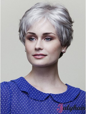 Wavy Grey 8 inch Great Short Wigs