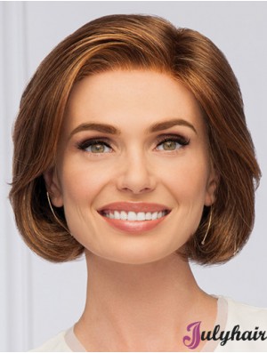 Auburn Wavy Monofilament Bobs 10 inch Synthetic Wigs Women