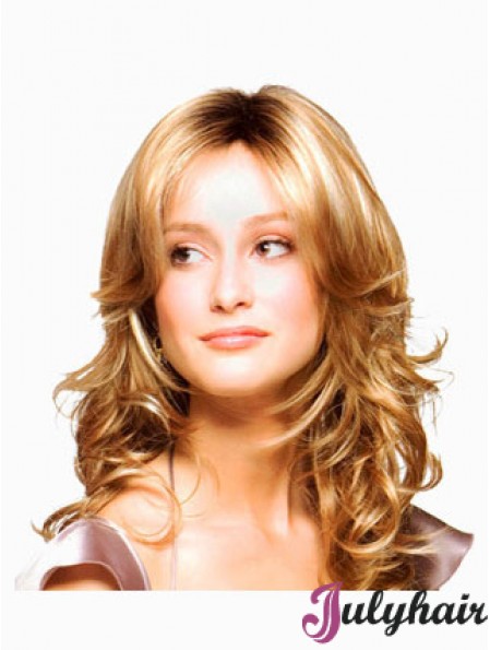 Wavy Layered Long Blonde Discount Lace Front Wigs