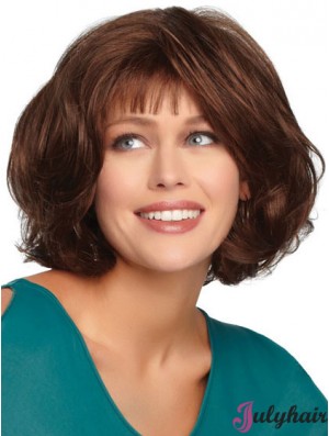 Chin Length Wavy Monofilament Auburn New Bob Wigs