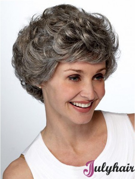 Synthetic Popular Short Wavy Grey Wigs