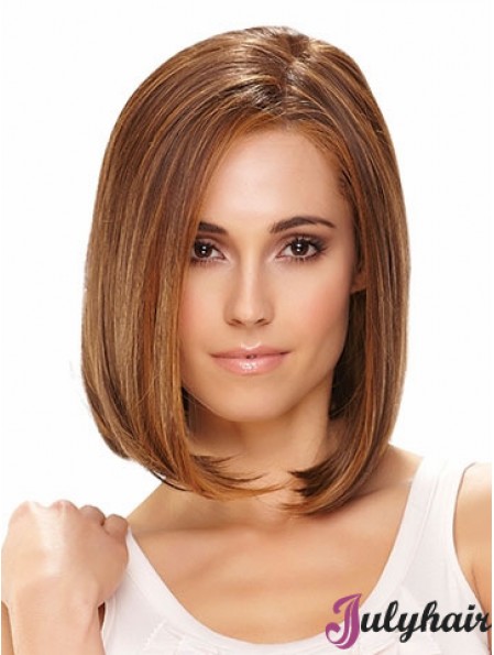 Lace Front Chin Length Straight Brown Hairstyles Bob Wigs