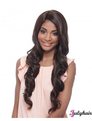 Long Wavy Layered Comfortable Brown Lace Front Wigs