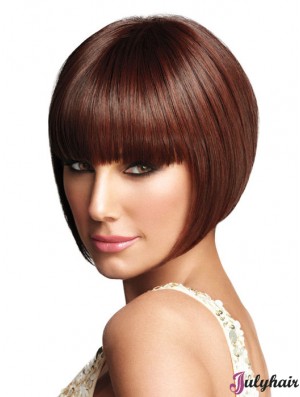 Graduated Bob Wigs With Capless Synthetic Bobs Cut Chin Length