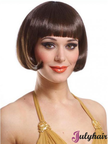 Copper Bob Wig With Capless Straight Style Short Length