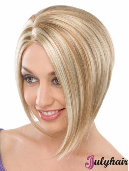 Capless Chin Length Straight Blonde Fashionable Bob Wigs