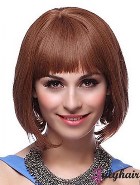 Capless Chin Length Straight Auburn Exquisite Bob Wigs