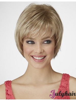 Straight Chin Length Blonde 9 inch Capless Beautiful Bob Wigs