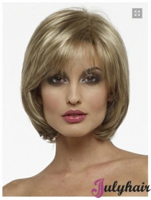 Capless Chin Length Straight Blonde Fashion Bob Wigs