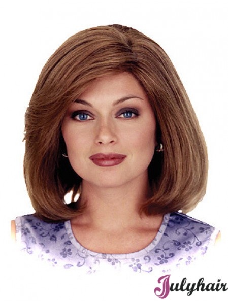 Straight Shoulder Length Auburn 12 inch 100% Hand-tied Ideal Bob Wigs