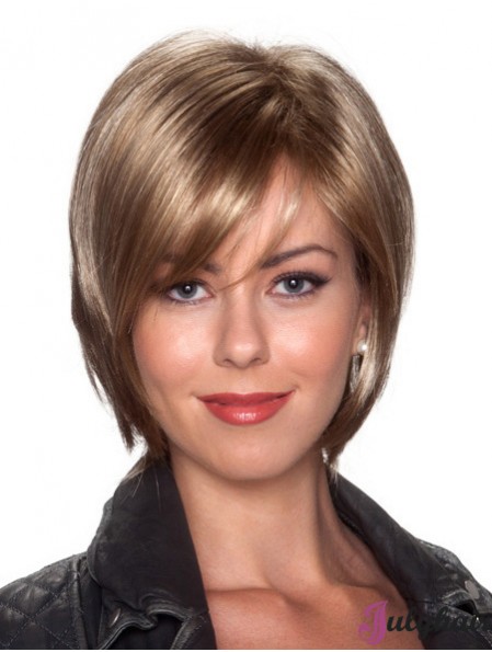 Straight Chin Length Blonde 10 inch Capless Affordable Bob Wigs