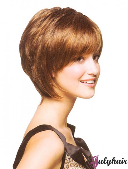 Capless Chin Length Straight Auburn Incredible Bob Wigs