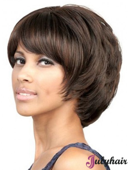 Capless Chin Length Wavy Brown Suitable Bob Wigs