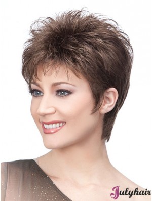 Browns Wigs With Capless Cropped Length Straight Style