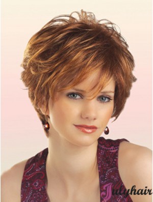 Natural Hair Wig With Capless Short Length Layered Cut