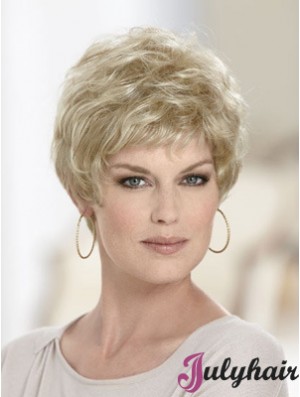 Boycuts Wavy Blonde Capless Discount Short Wigs