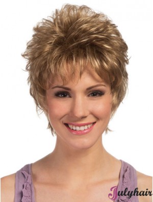 Boycuts Cropped Blonde Curly High Quality Petite Wigs