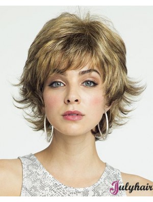 8 inch Affordable Curly Layered Blonde Short Wigs