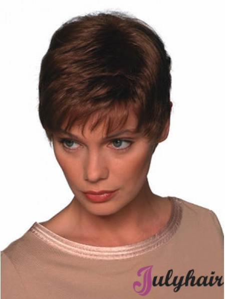 Boycuts Straight Auburn Capless Soft Short Wigs