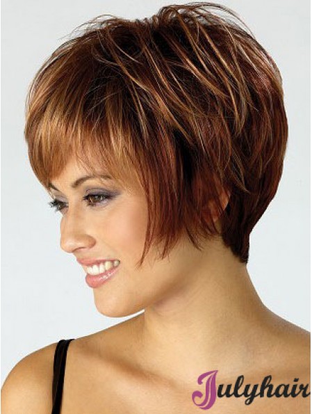 Bobs Straight Auburn Capless Best Short Wigs