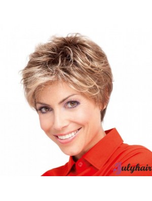 5 inch Good Curly Layered Blonde Short Wigs