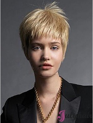 Boycuts Straight Blonde Capless Fabulous Short Wigs