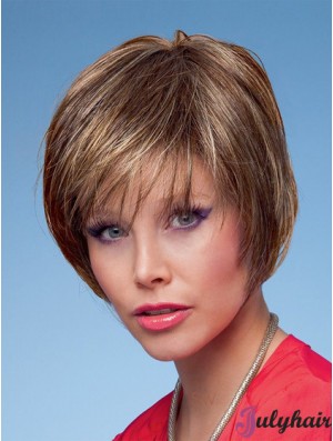 Bobs Straight Brown Capless Fashion Short Wigs