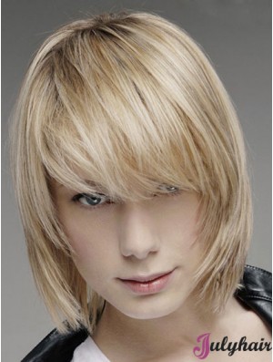 Blonde Lace Front Straight Men Hand Tied And Mono Top Human Hair Wig