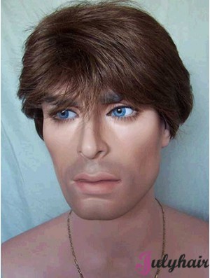 Capless Straight Brown Shory Nice Wig For Man