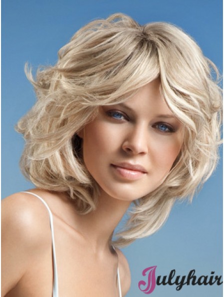 Full Lace Layered Chin Length Wavy 12 inch Platinum Blonde Cheap Fashion Wigs