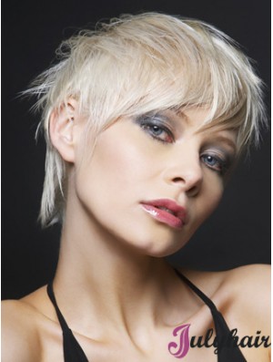 Lace Front Boycuts Short Straight 8 inch Platinum Blonde Ideal Fashion Wigs