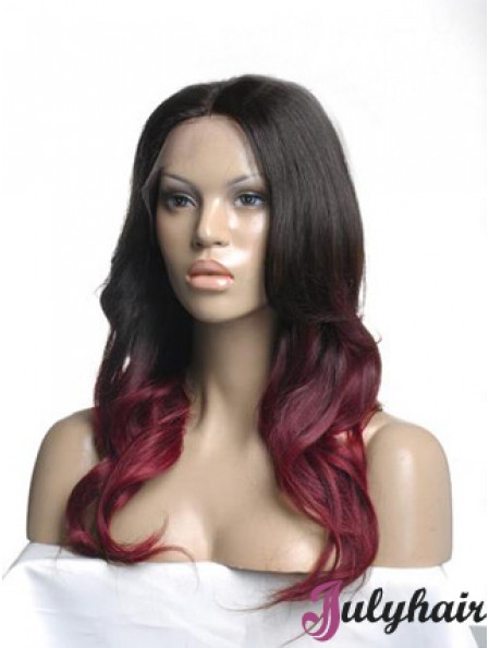 Long Ombre/2 Tone Wavy Without Bangs Good African American Wigs