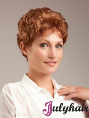 Wavy Auburn Sleek Cropped Classic Wigs