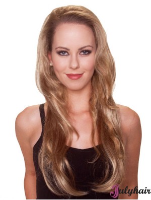 Long Straight Blonde Stylish Synthetic Half Wigs